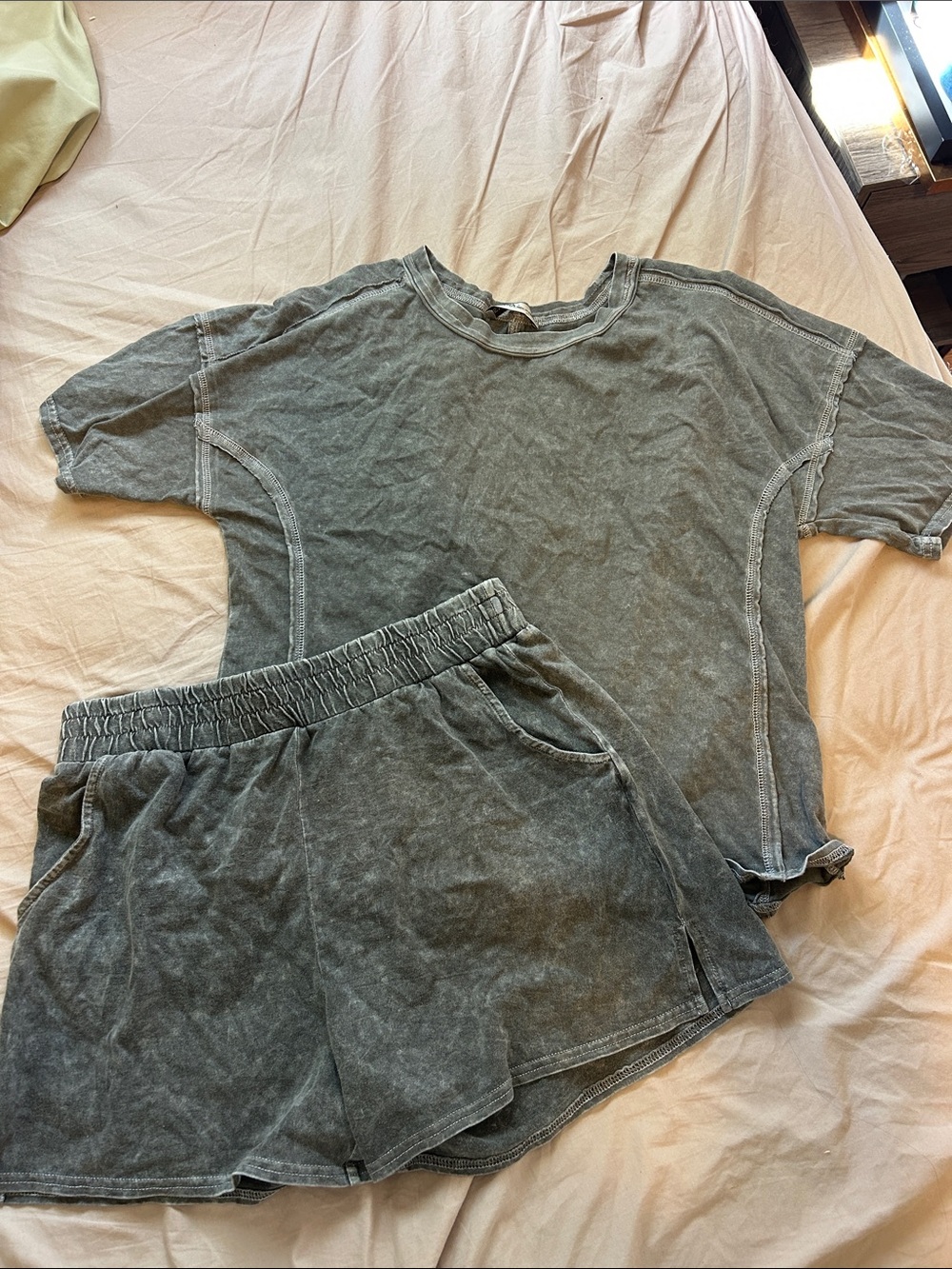 Washed short set from boutique